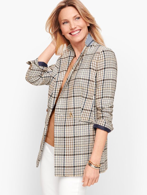 Double Breasted Plaid Blazer | Talbots