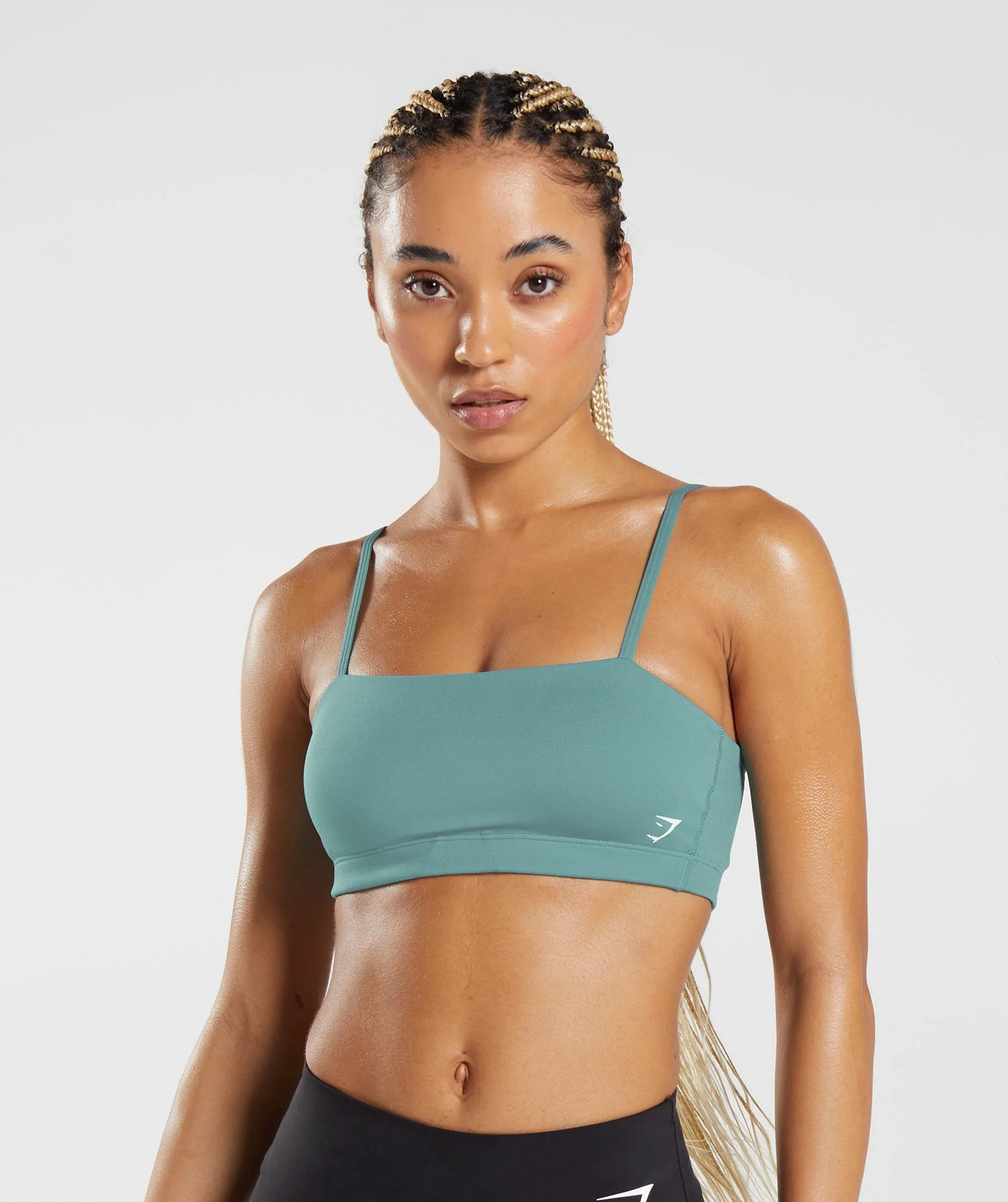 Gymshark Bandeau Sports Bra - Cargo Teal | Gymshark US