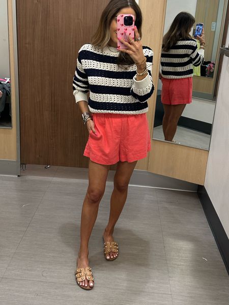 Stripe summer sweater size Xs, orange shorts size Xs 
Target summer style 

#LTKFindsUnder50 #LTKSaleAlert #LTKFindsUnder100