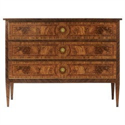 Bruce Updated Traditional Brown Burl Wood Chest | Kathy Kuo Home