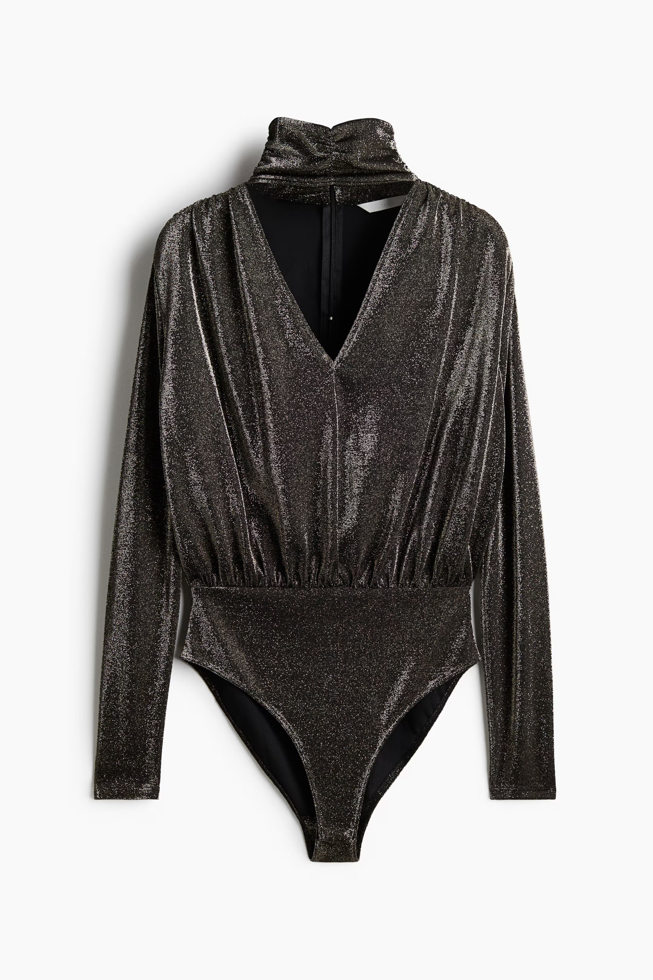 Body drapeado con brillo - Gris oscuro - MUJER | H&M ES | H&M (FR, IT, ES, PT, BE)