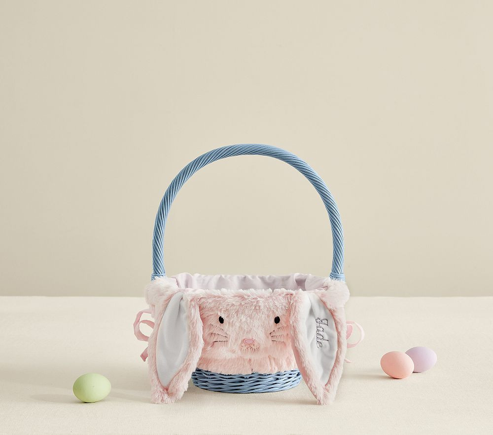 Pink Bunny Ear Liner Sabrina Chambray Small Easter Basket & Liner Bundle | Pottery Barn Kids