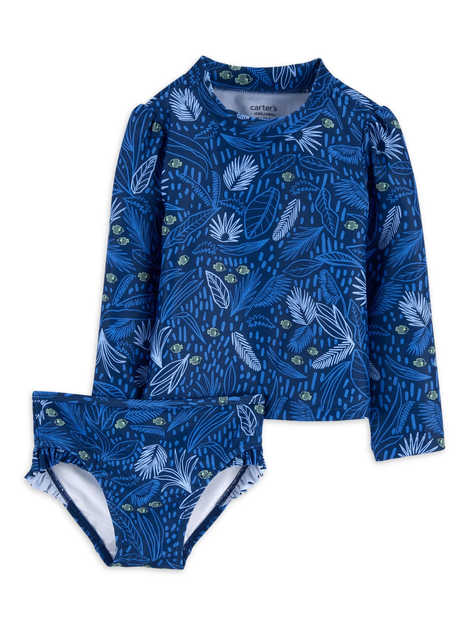 Carter's Child of Mine Toddler Girl Rash Guard Swimsuit Set, Sizes 12M-5T | Walmart (US)