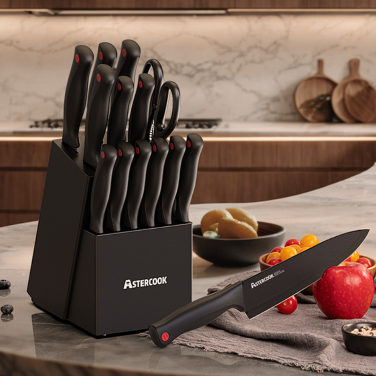 Astercook Kitchen Knife Set, 14 Pcs Knives Block Set with Built-in Sharpener, Healthy Anti-Rust C... | Walmart (US)