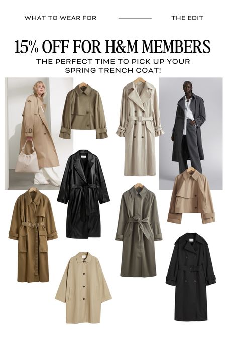 Trench coats for spring 🧥 H&M members get 15% off! 

#LTKSeasonal #LTKeurope #LTKstyletip