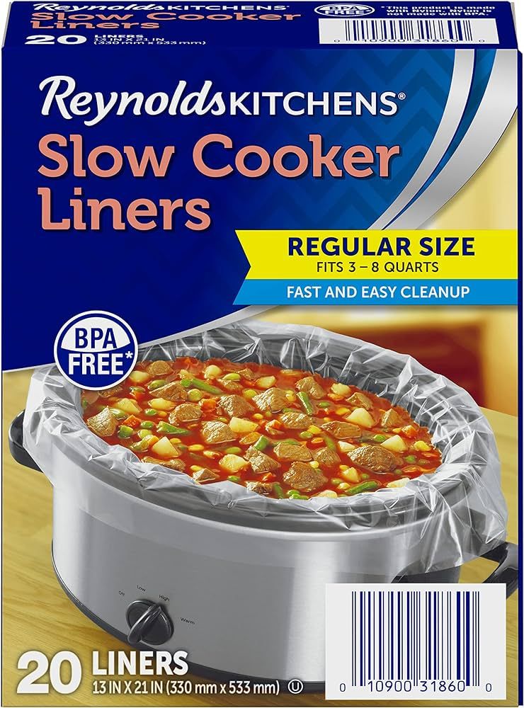 Reynolds Kitchens Slow Cooker Liners, Regular (Fits 3-8 Quarts), 20 Count | Amazon (US)
