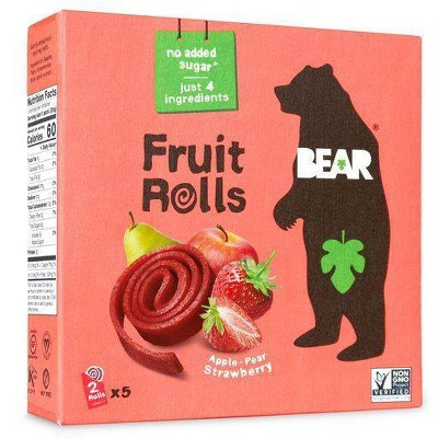 BEAR Strawberry Fruit Rolls - 5ct/3.5oz | Target