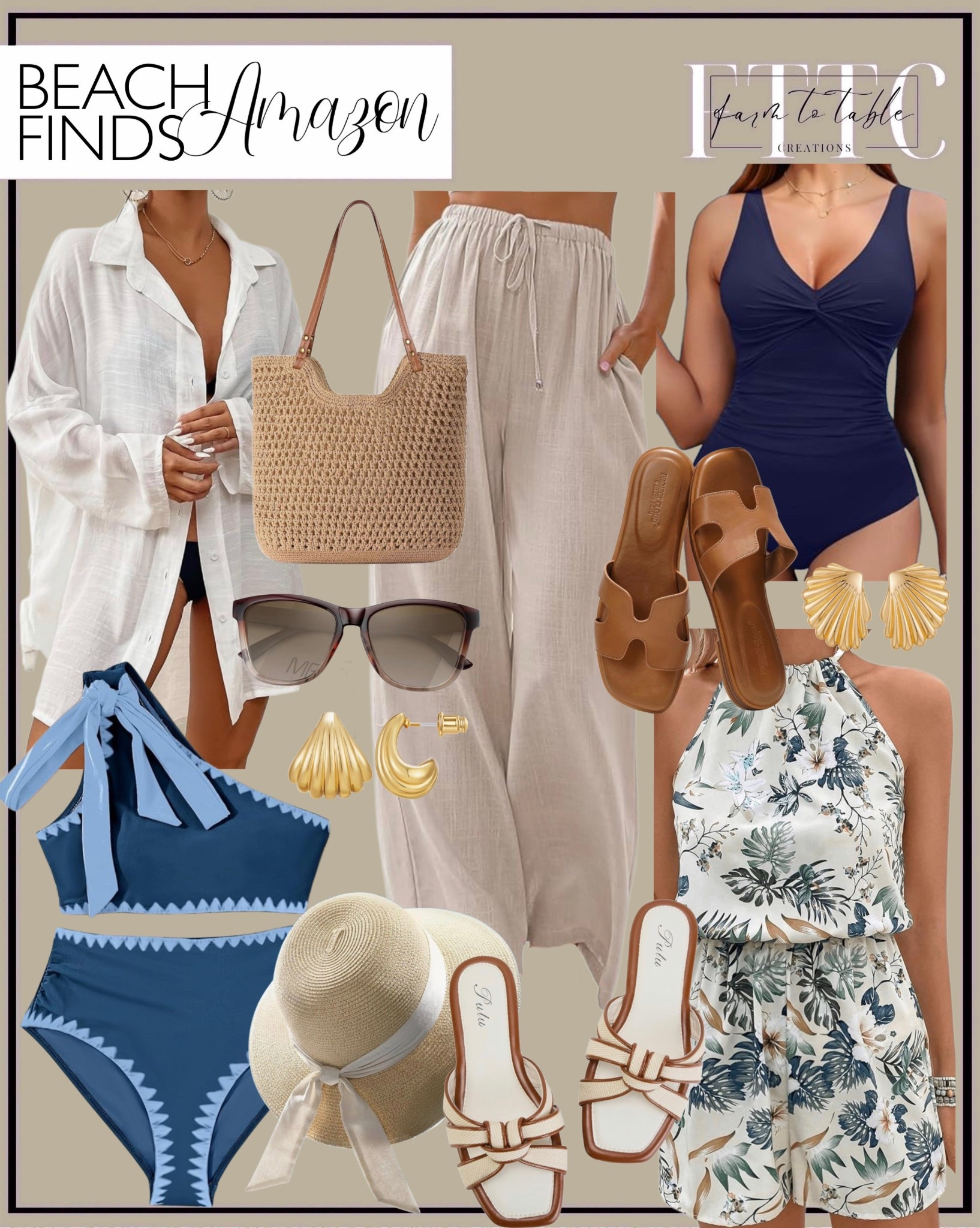 Beach Outfit Amazon Finds That Feel Effortless and Elevated ☀️

Follow @farmtotablecreations on Instagram for more cozy, elevated finds 🤍

Easy, breezy pieces that make getting dressed for the beach feel simple but still pulled together. Lightweight layers, flattering swimsuits, and neutral accessories create looks you can mix, match, and wear all day. From the oversized button-down to the woven tote and classic sandals, these are the staples that always work.

#beachoutfits #amazonfashion #swimwear #summerstyle #vacationoutfits

#LTKOver40 #LTKHome #LTKSaleAlert
