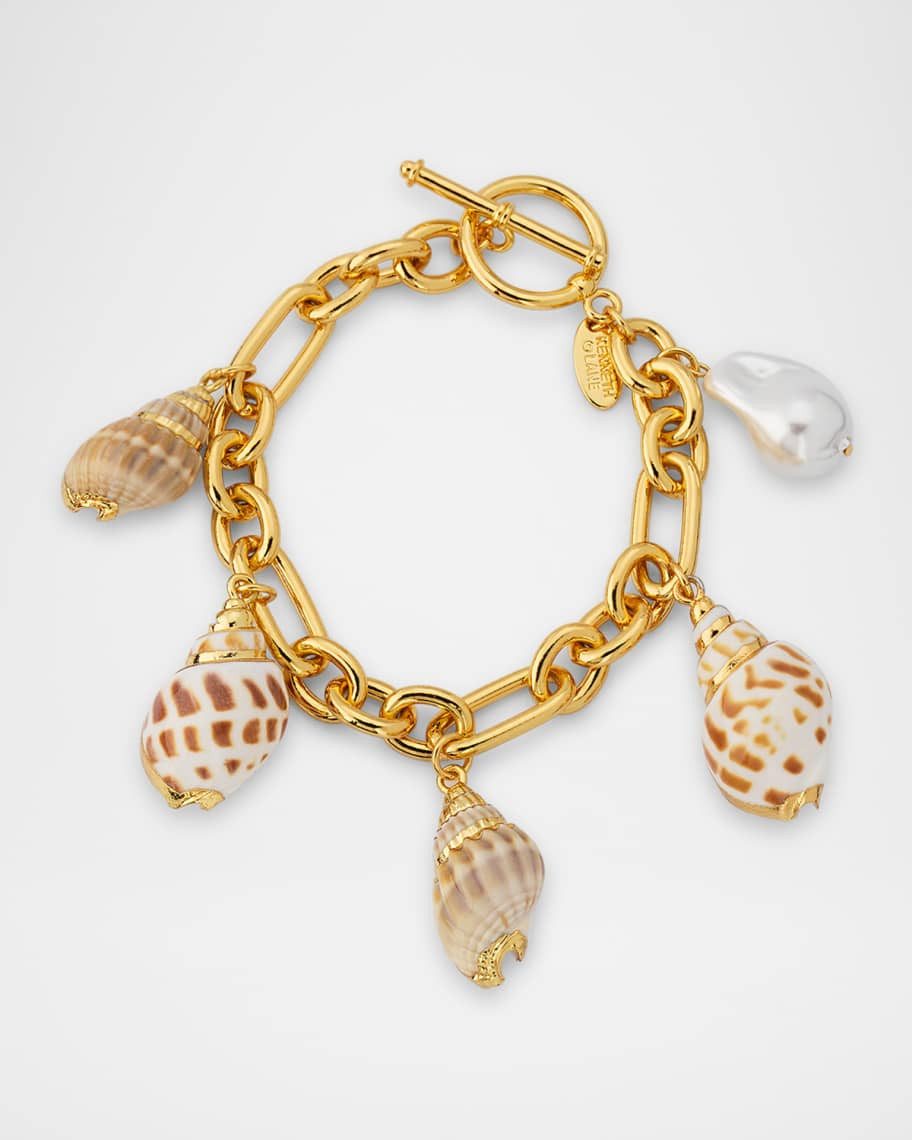 Kenneth Jay Lane Multi-Shell Charm Bracelet | Neiman Marcus