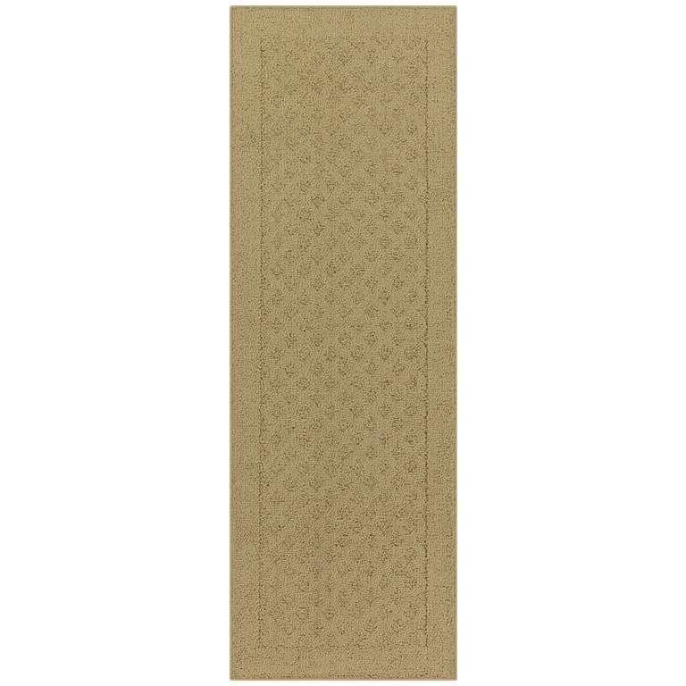 Mainstays Dylan Solid Diamond Traditional Beige Indoor Runner Rug, 1'9"x5' | Walmart (US)