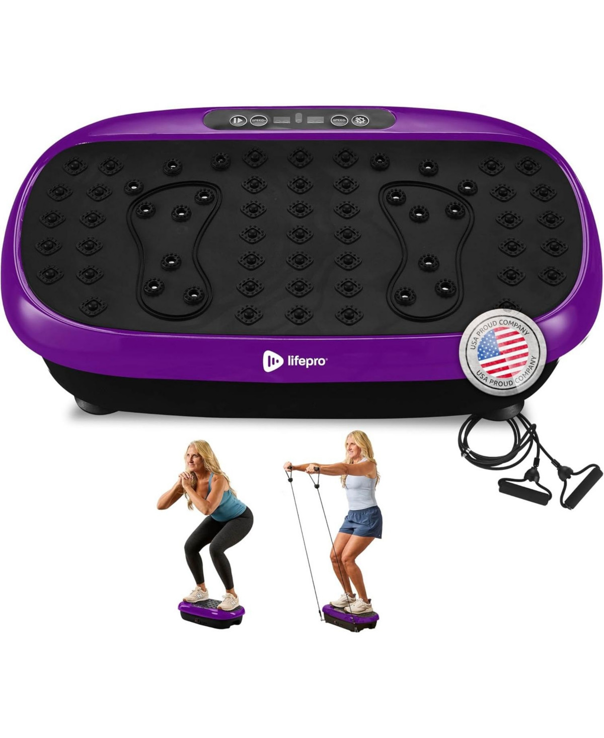 Lifepro Compact Vibration Plate Exercise Machine - Mini Full Body Platform for Lymphatic Drainage & Pain Relief - Purple | Macy's