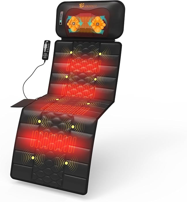 Massage Mat, Detachable Neck Massager, Full Body Vibration Heating, Massage Pad with 10 Vibrating... | Amazon (US)