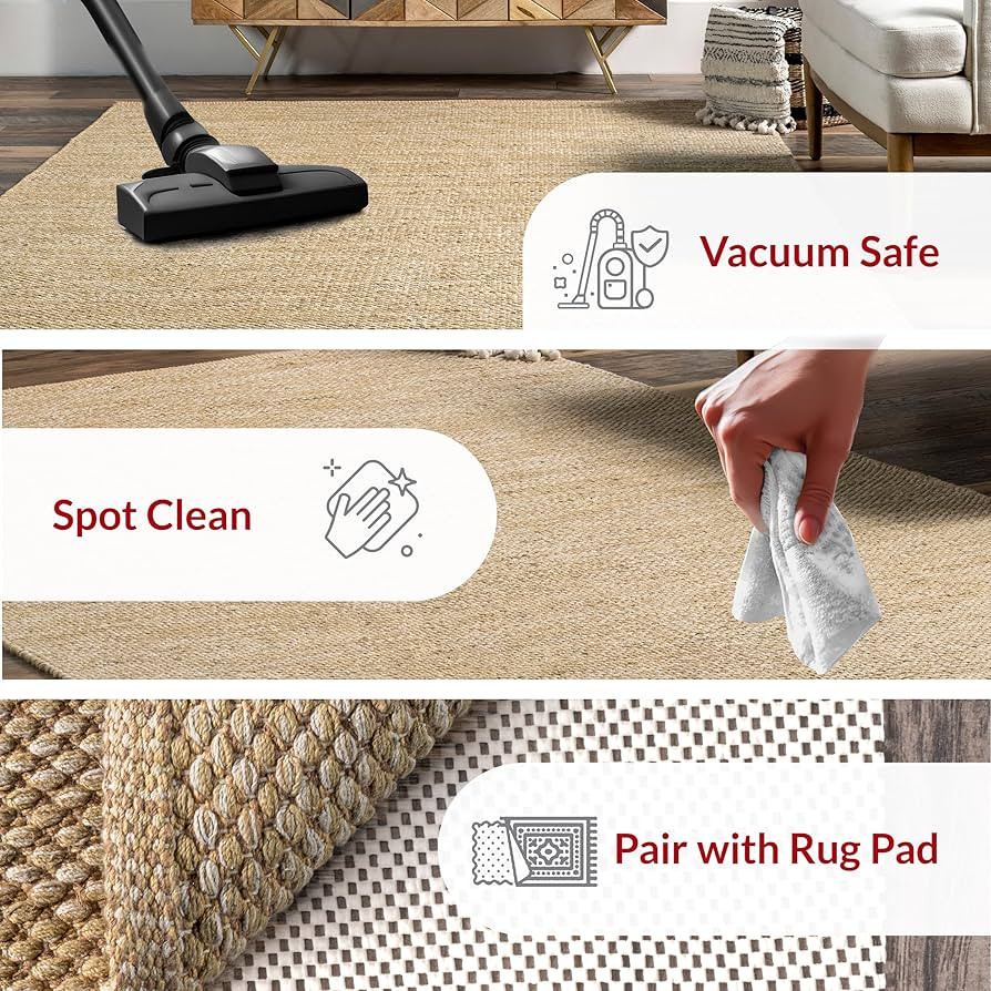 nuLOOM Alessi Solid Farmhouse Cotton Area Rug, 3x5, Beige | Amazon (US)