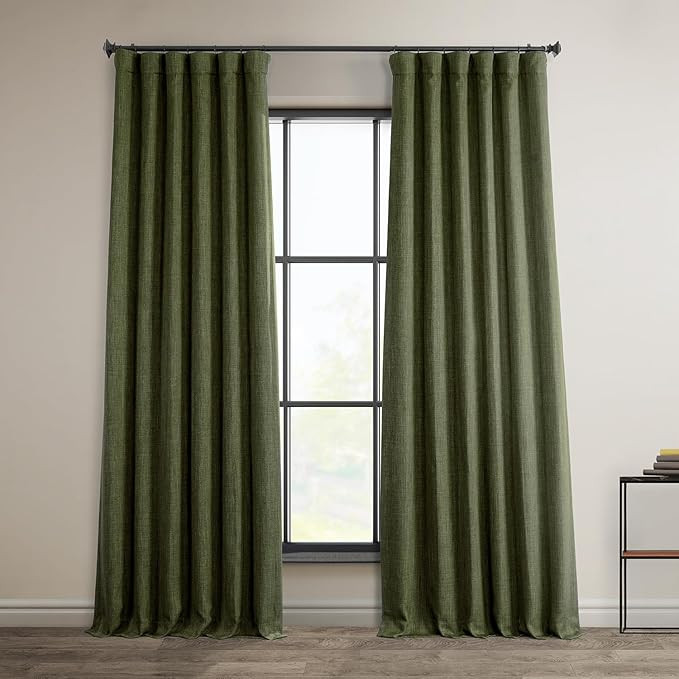 HPD Half Price Drapes Faux Linen Room Darkening Curtains - 108 Inches Long Luxury Linen Curtains ... | Amazon (US)