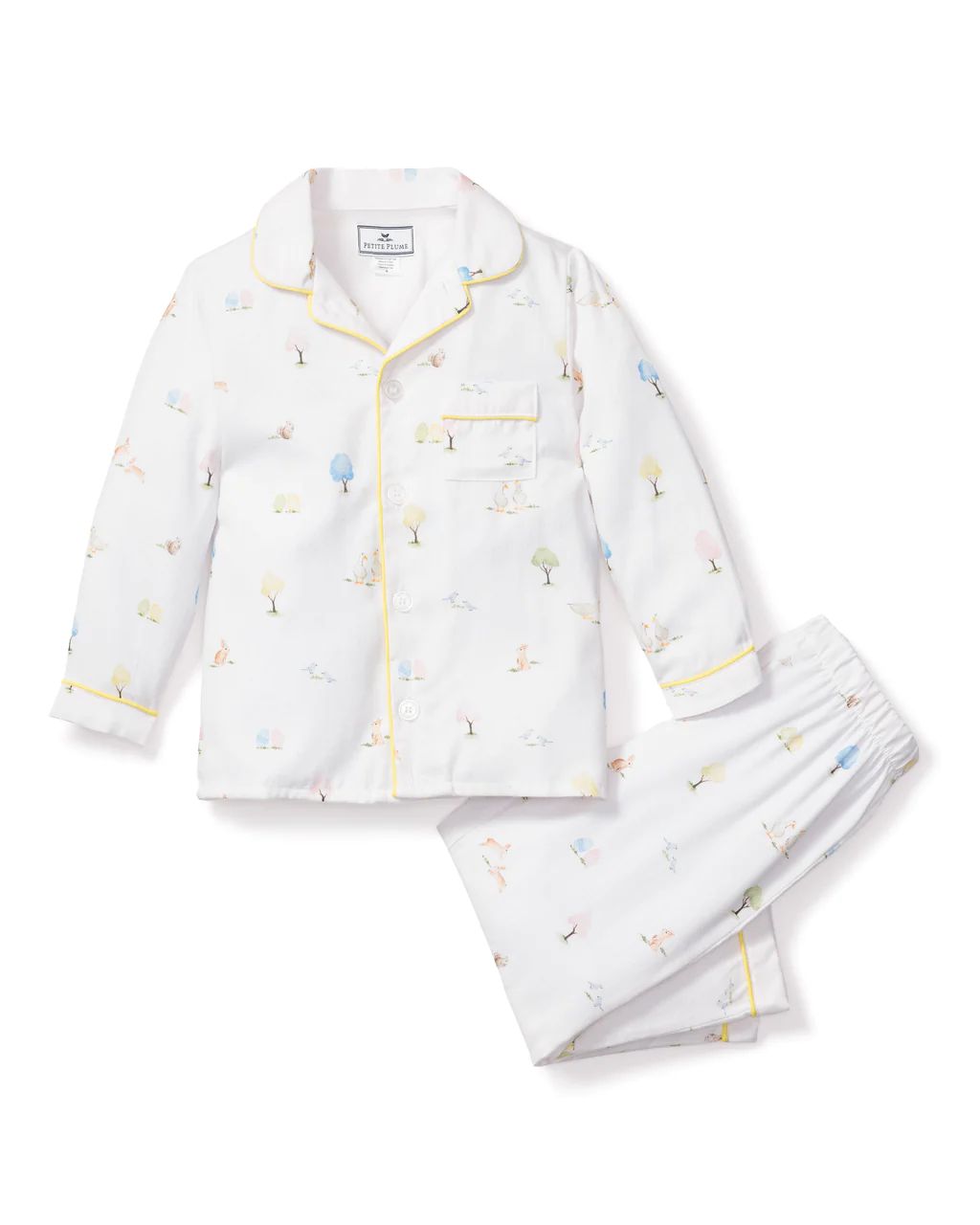 Kid's Twill Pajama Set in Easter Gardens | Petite Plume