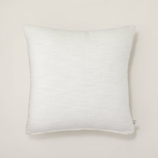 18" x 18" Textured Square Throw Pillow Sour Cream - Hearth & Hand™ with Magnolia | Target