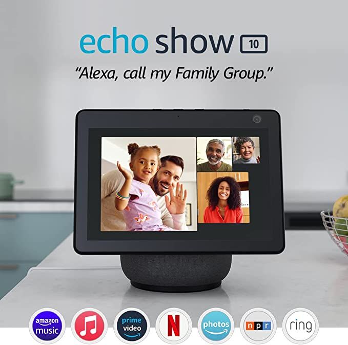 Echo Show 10 (3rd Gen) | HD smart display with motion and Alexa | Charcoal | Amazon (US)