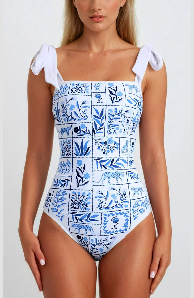 Blue Garden Reversible One-Piece Swimsuit | Nordstrom