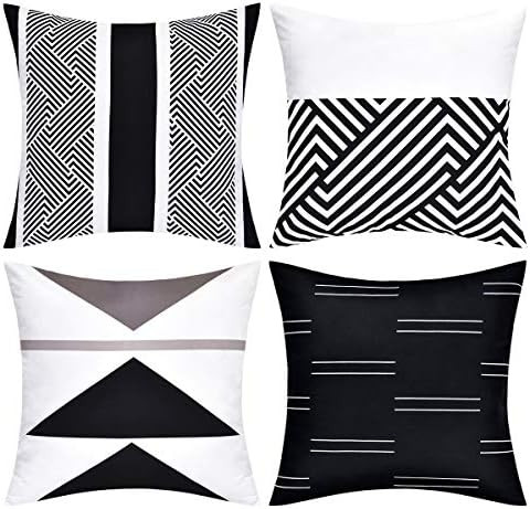VERTKREA Throw Pillow Covers Modern Geometric Pillowcase Set of 4 Throw Cushion Cover for Bed Cou... | Amazon (US)