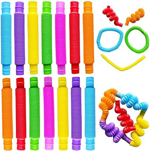 Amazon.com: Pop Tubes, 14Pack Pop Tube Fidget Toys for Kids and Sensory Toys for Children and Ald... | Amazon (US)