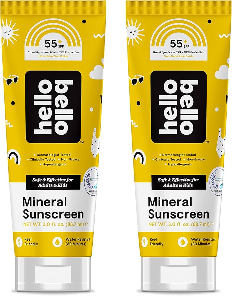 Hello Bello Mineral SPF 55 Sunscreen Lotion I Broad Spectrum UVA/UVB Protection, Water Resistant ... | Amazon (US)