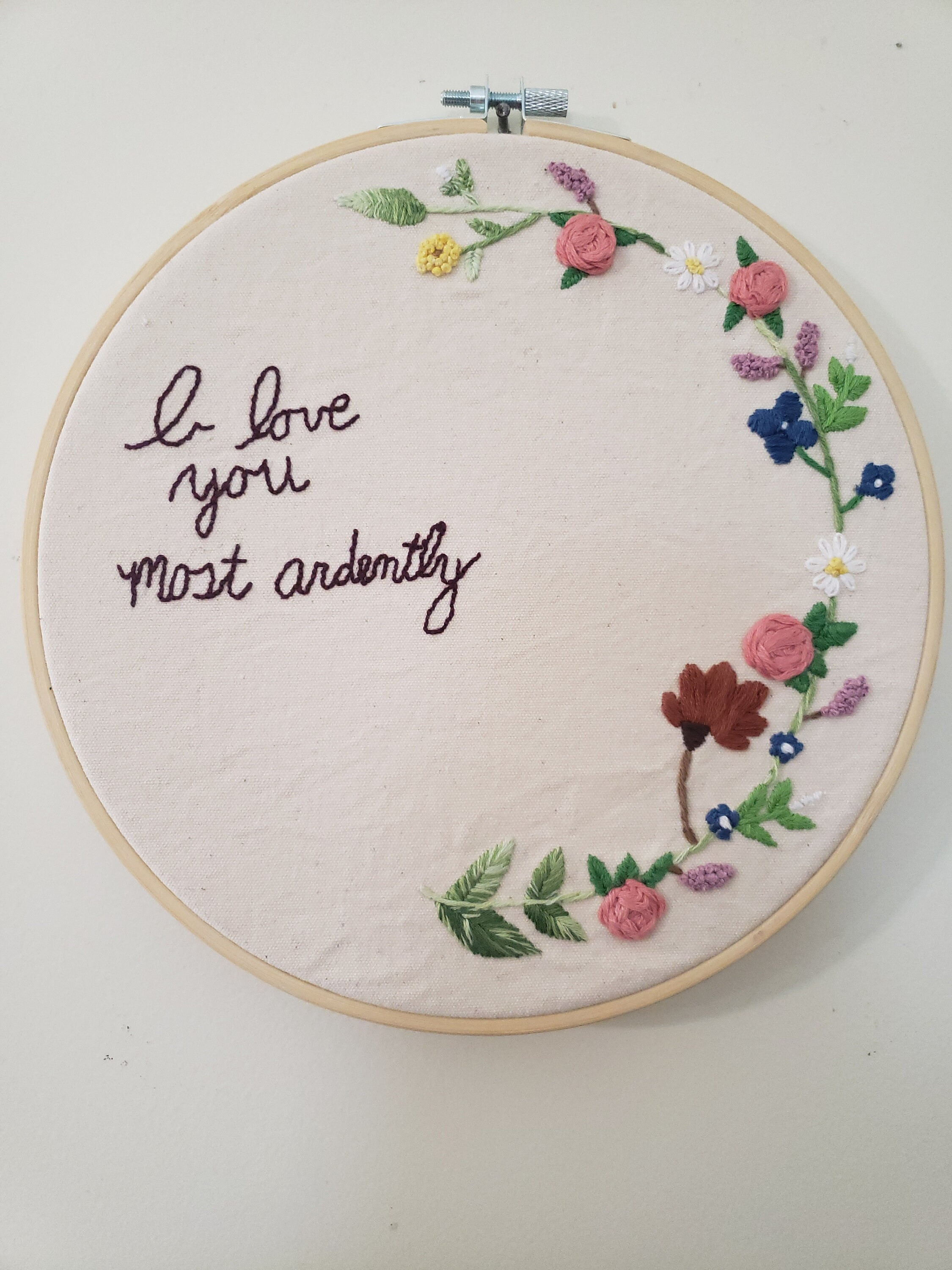 2005 Pride & Prejudice i Love You Most Ardently. Embroidery Wall Hanging - Etsy | Etsy (US)