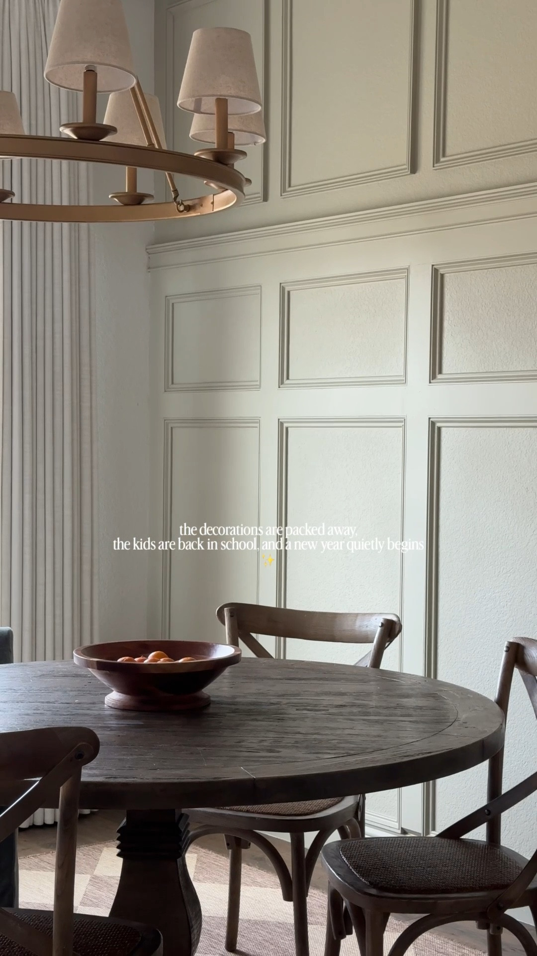 Dining nook, dining table, dining chairs, faux wood beam, rug, feature wall, curtains, sideboard, picture frames

#LTKstorytime #LTKOver40 #LTKHome