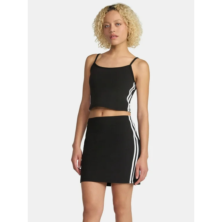 No Boundaries Side Stripe Cami and Skirt Set, 2-Piece, Women's and Women’s Plus - Walmart.com | Walmart (US)
