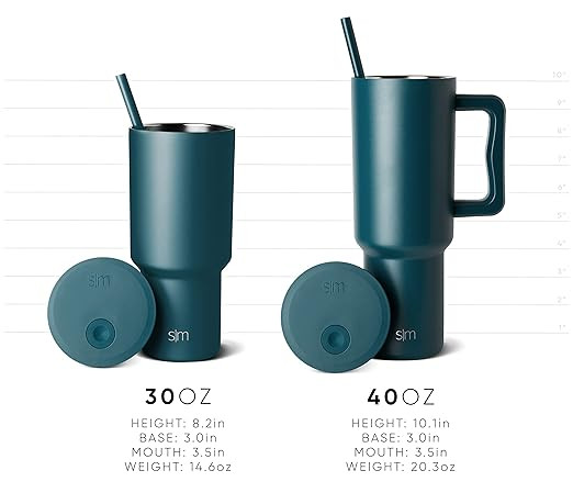 Simple Modern 40 oz Tumbler with Handle and Straw Lid | Insulated Reusable Stainless Steel Water ... | Amazon (US)