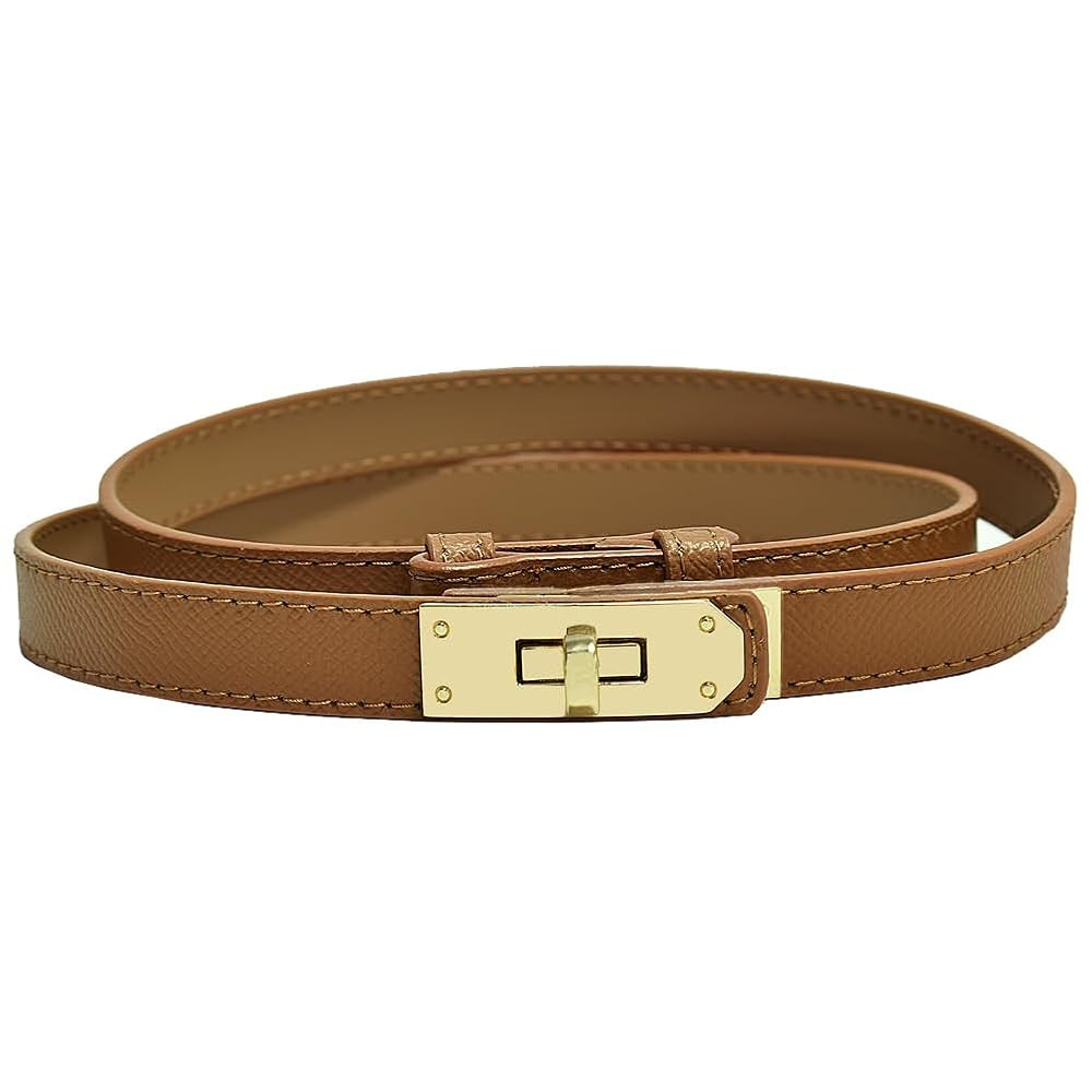 PACDE Western Thin Leather Women Skinny Adjustable Belt Slim Dresses Coat Ladies Waistband Belt | Amazon (UK)