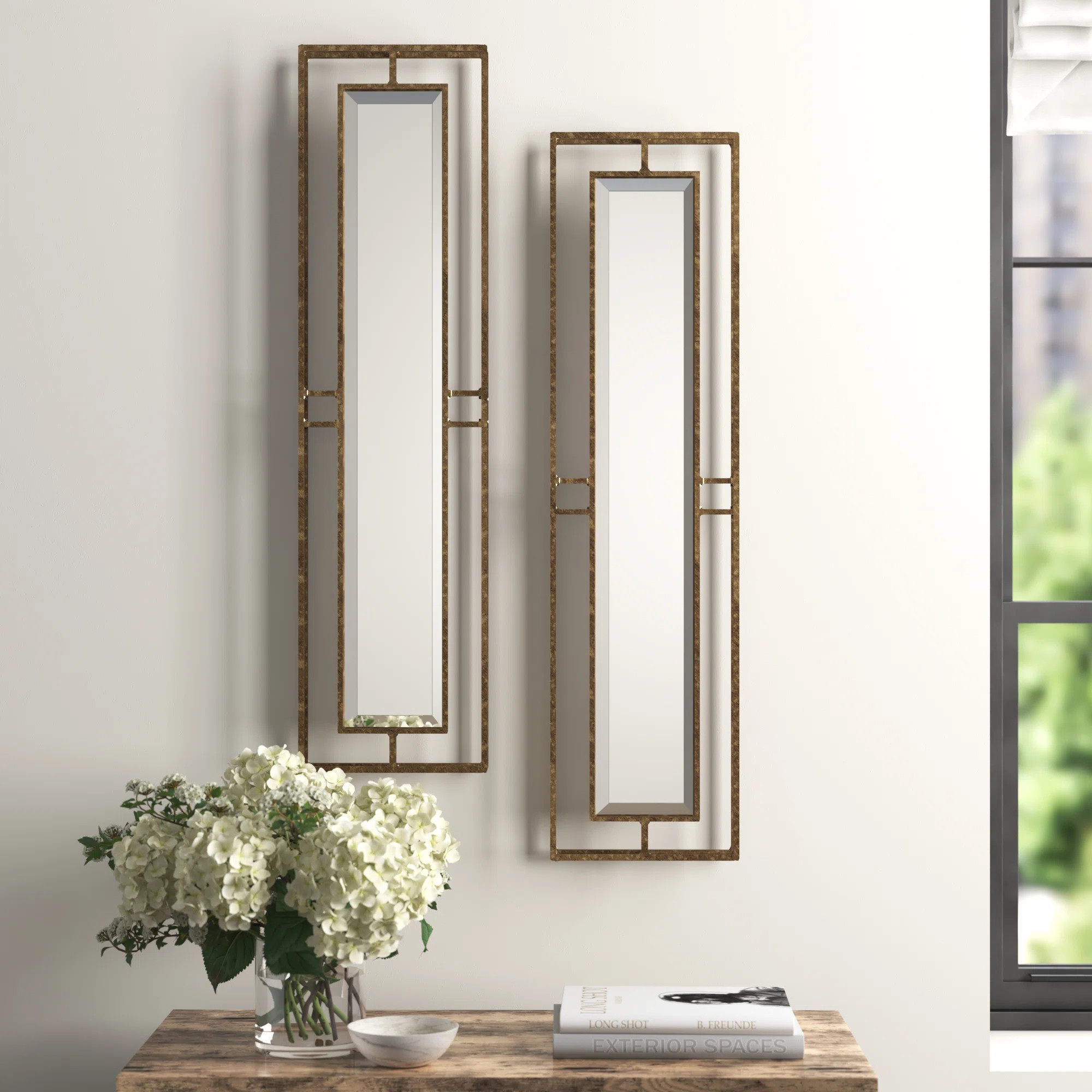 Zanders Metal Flat Wall Mirror (Set of 2)See More byGreyleigh™4.8Rated 4.9 out of 5 stars.68 Re... | Wayfair North America