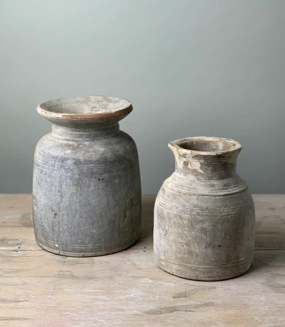 Pair of Rustic Wooden Vessels (Free Shipping) | Etsy (US)