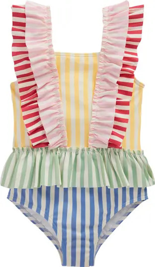 Mini Boden Kids' Frill Peplum One-Piece Swimsuit | Nordstrom | Nordstrom