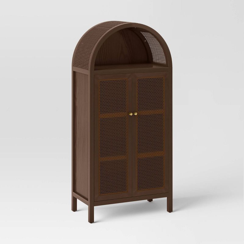 Woven Arched Wood Cabinet Brown - Opalhouse™ | Target