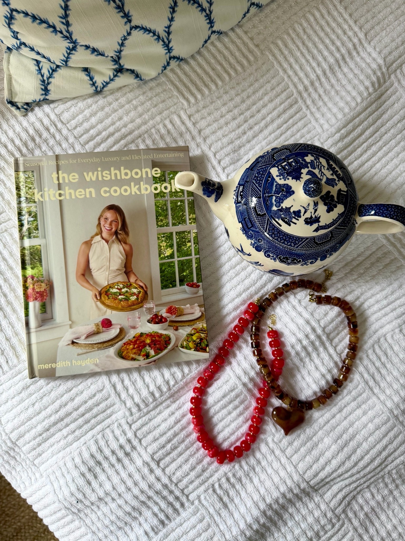 Birthday presents from my mom and Micah. Love the seasonal recipes in this cookbook, and these fun chunky bead. Necklaces are perfect for late summer and fall! Plus a beautiful blue Willow teapot for tea parties with the kids. ❤️￼

#LTKSeasonal #LTKHome #LTKfoodie