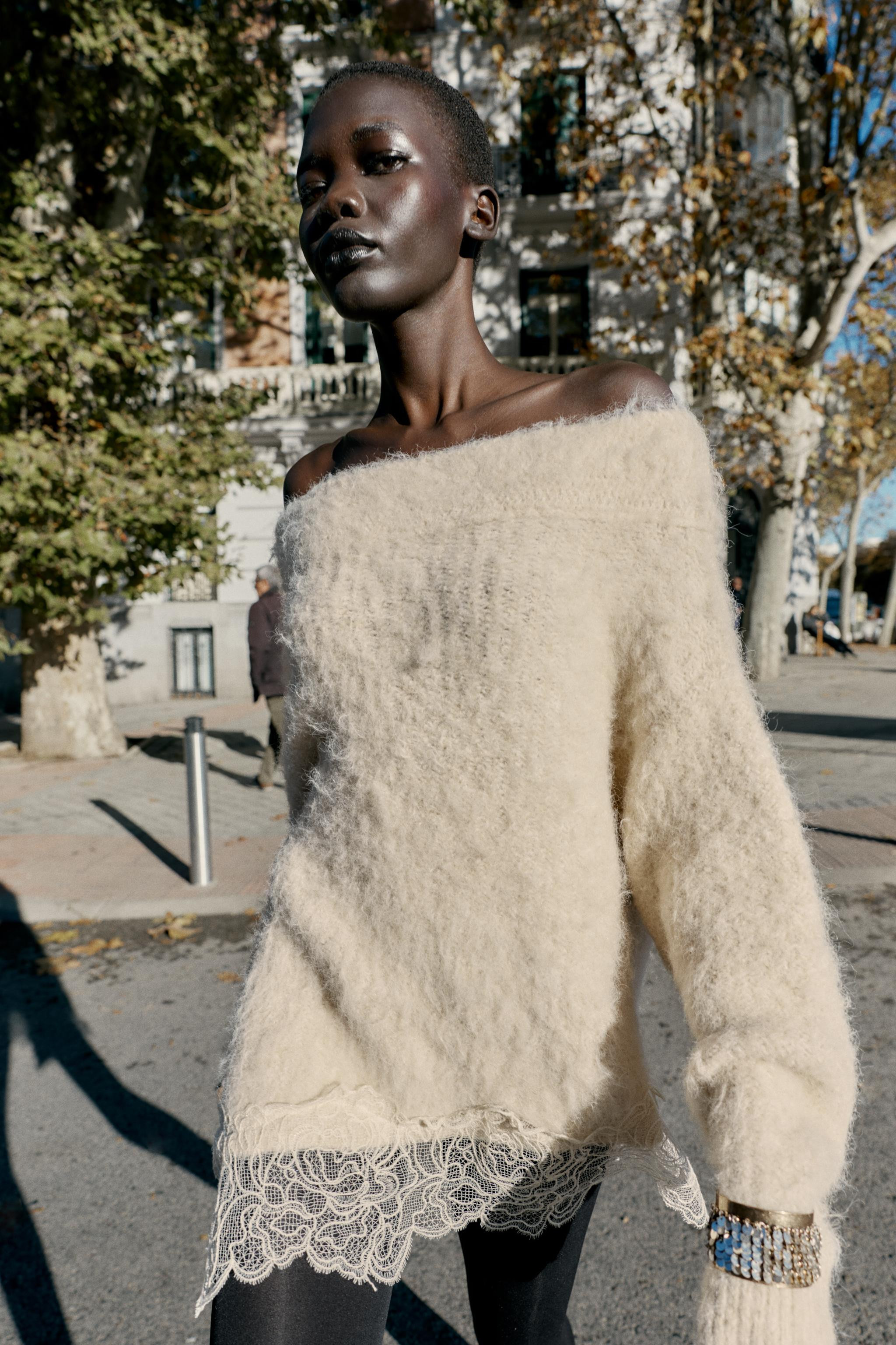 COMBINATION LACE KNIT JUMPER | Zara US