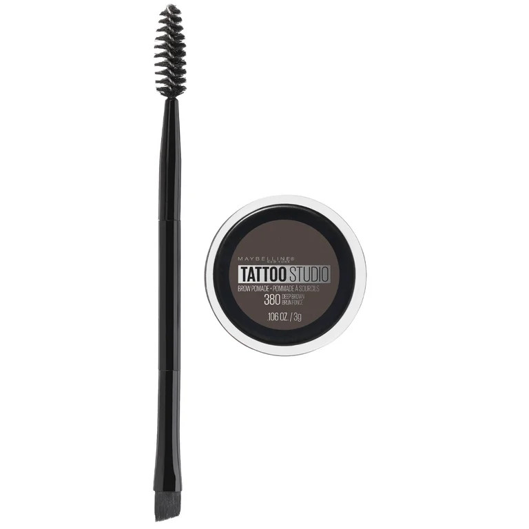 Maybelline Tattoo Studio Brow Pomade Long Lasting, Buildable, Eyebrow Makeup, Deep Brown, 0.11 oz | Walmart (US)