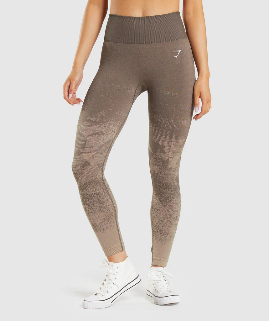 Gymshark Adapt Ombre Seamless Leggings - Triangle |  Penny Brown Print | Gymshark (Global)