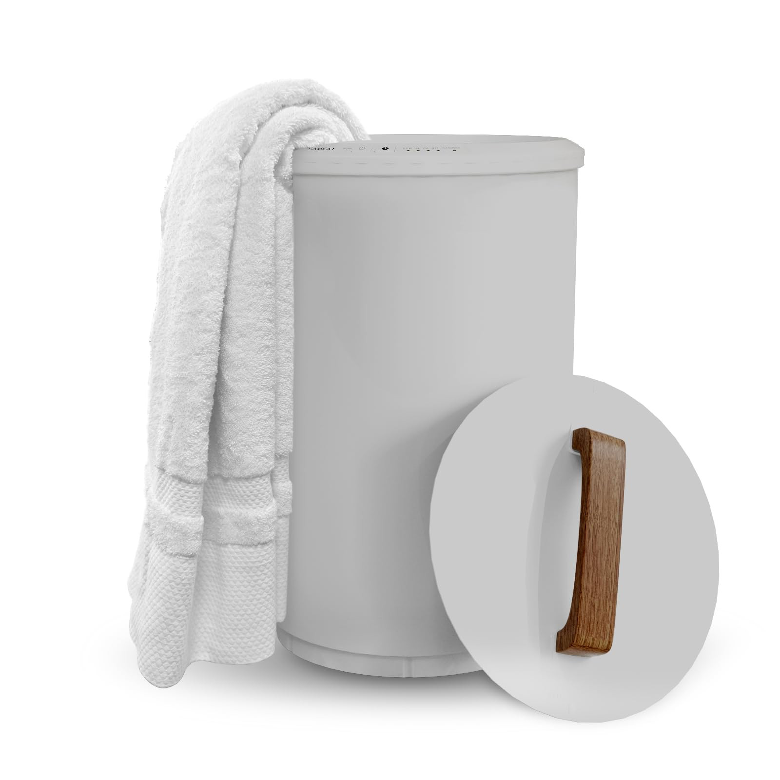 SAMEAT Heated Towel Warmers for Bathroom - Large Towel Warmer Bucket, Wood Handle, Auto Shut Off,... | Amazon (US)