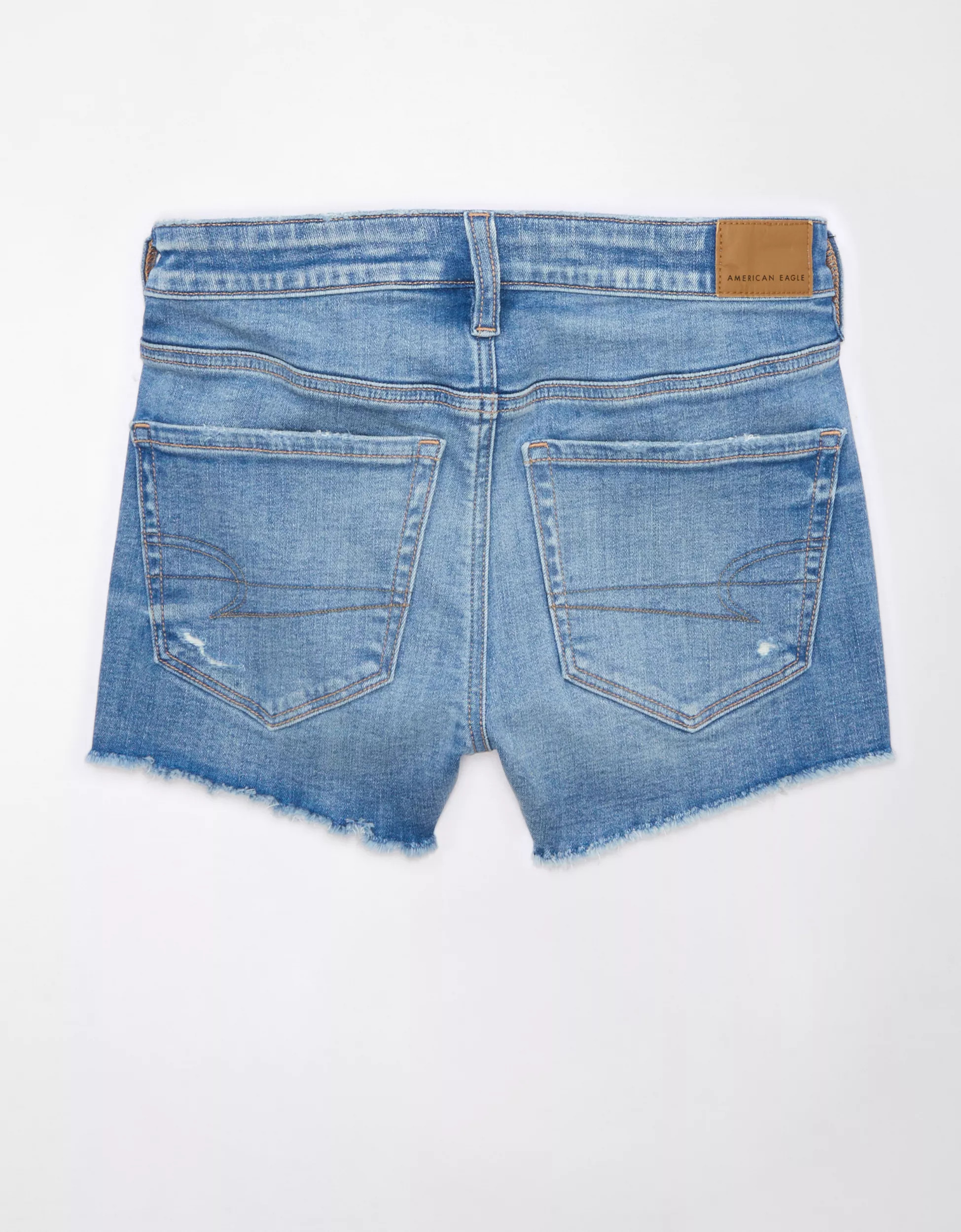 AE Next Level High-Waisted Ripped Denim Short Short | American Eagle Outfitters (US & CA)