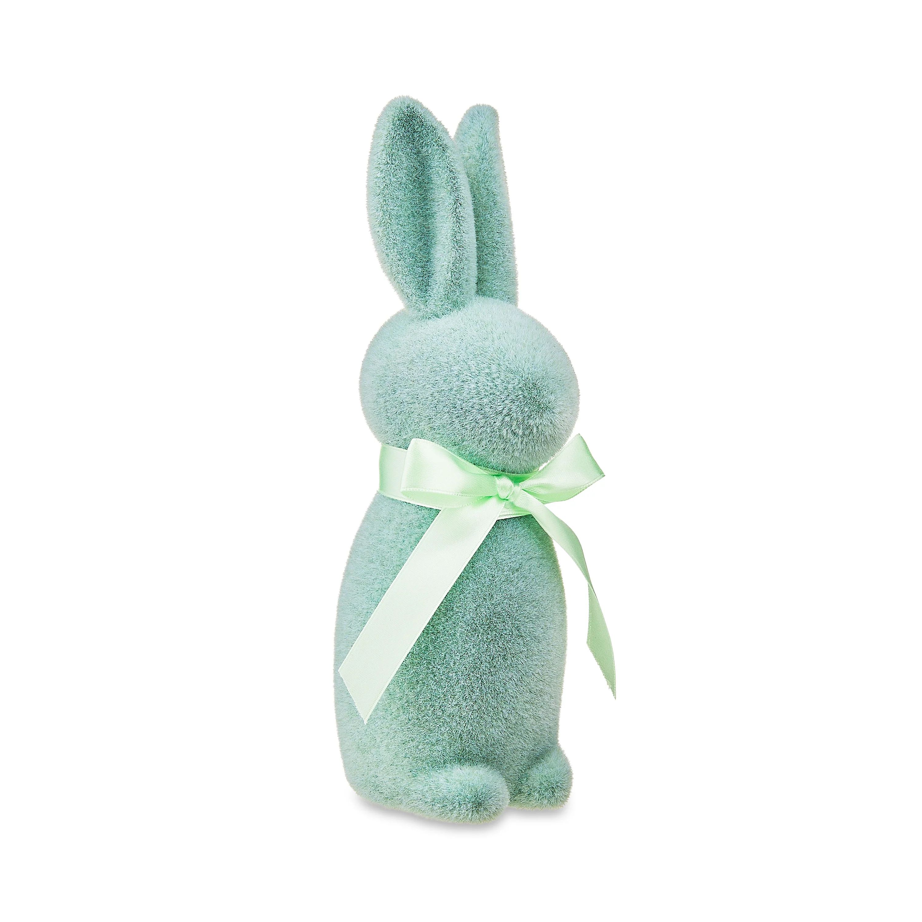 Easter Flocked Bunny Decor, Mint, 9 Inch, by Way To Celebrate - Walmart.com | Walmart (US)