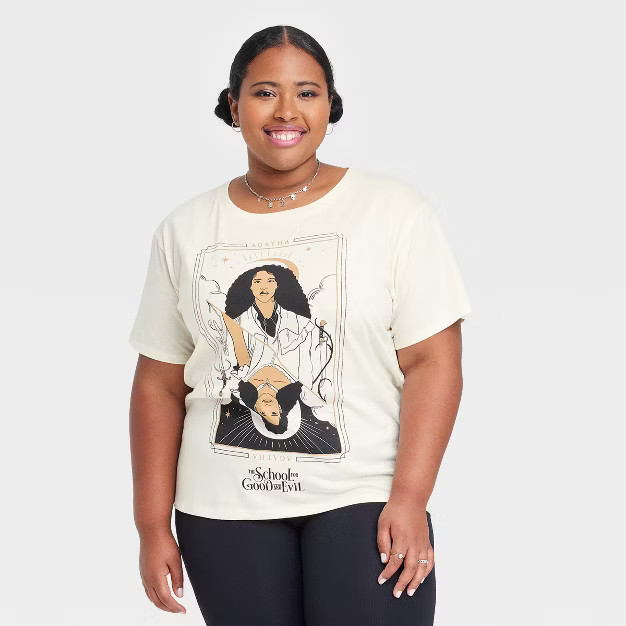 Women's School of Good and Evil Short Sleeve Graphic T-Shirt - Cream | Target