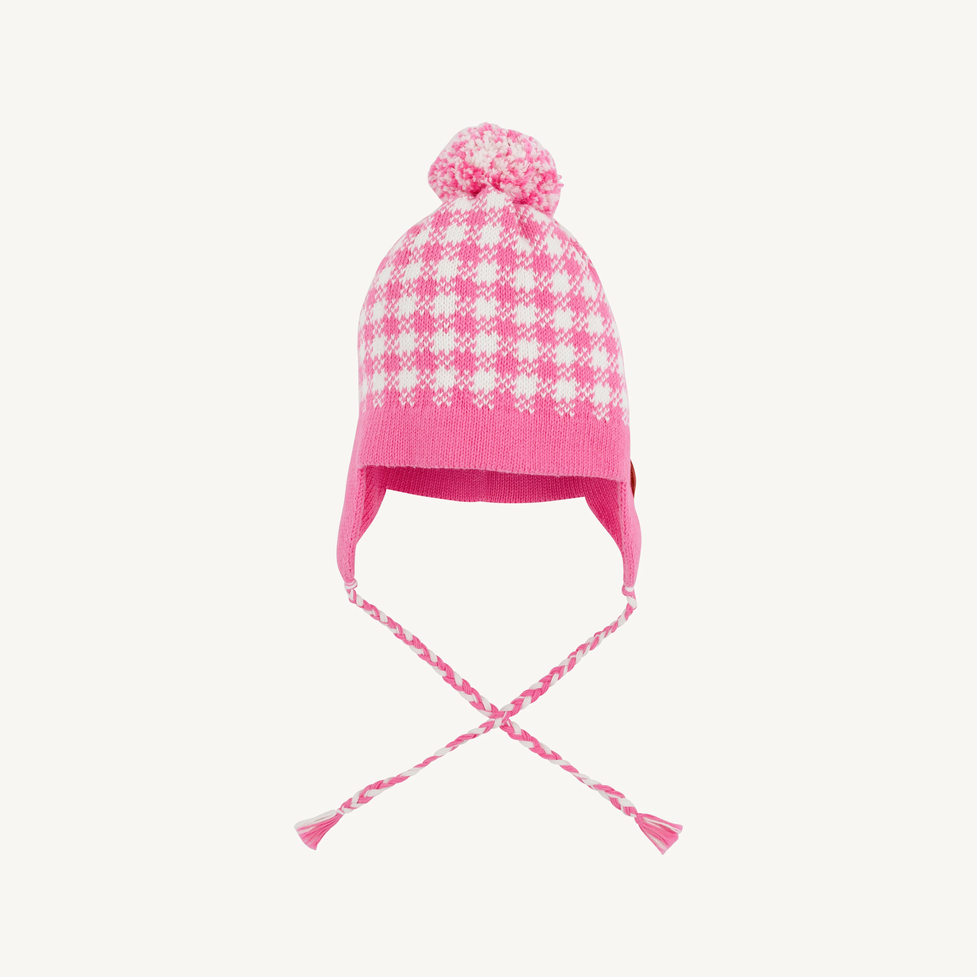 Parrish Pom Pom Hat - Hamptons Hot Pink Gingham with Palmetto Pearl | The Beaufort Bonnet Company