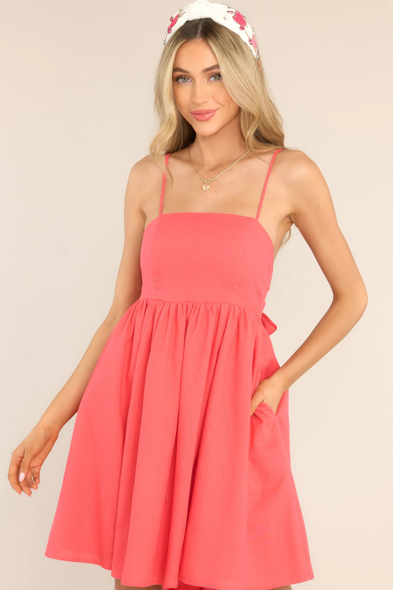 Take The High Road Coral Dress | Red Dress 