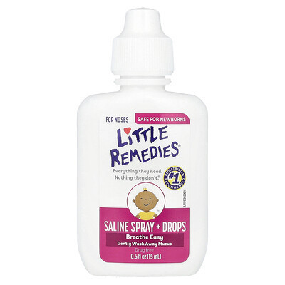 Little Remedies, Saline Spray + Drops, For Noses, 0.5 fl oz (15 ml) | iHerb