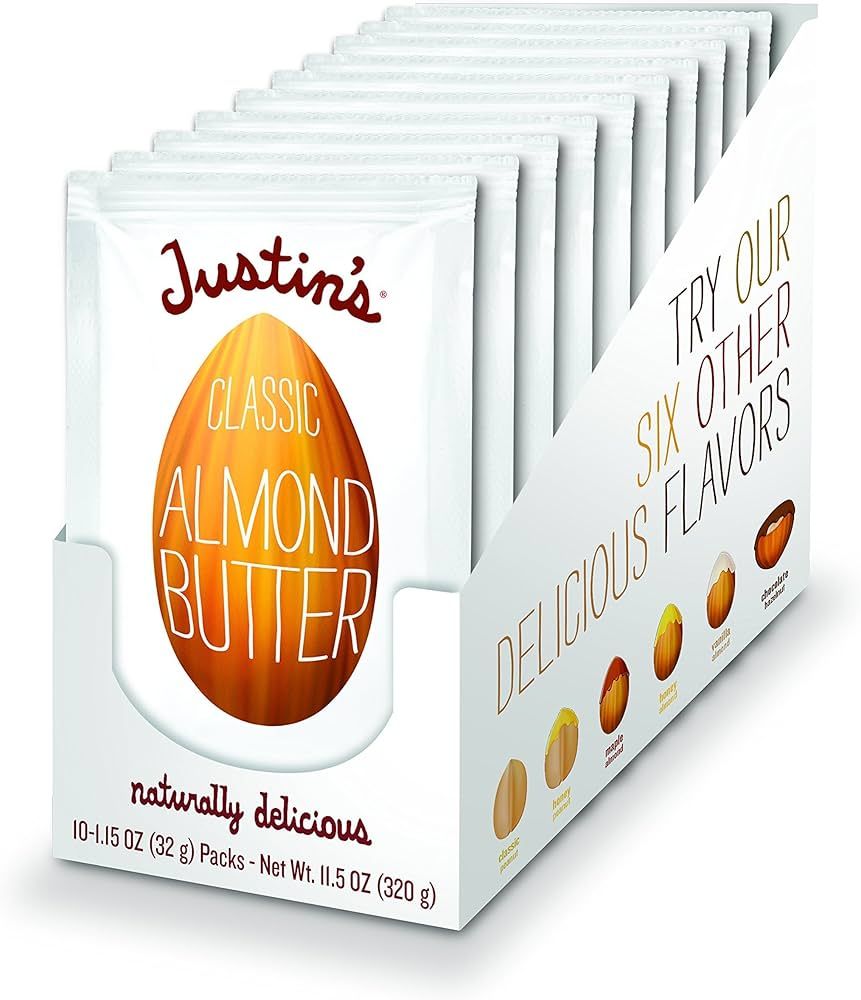 JUSTIN'S Classic Gluten-Free Almond Butter Squeeze Packs, 1.15 Ounce (Pack of 10) | Amazon (US)