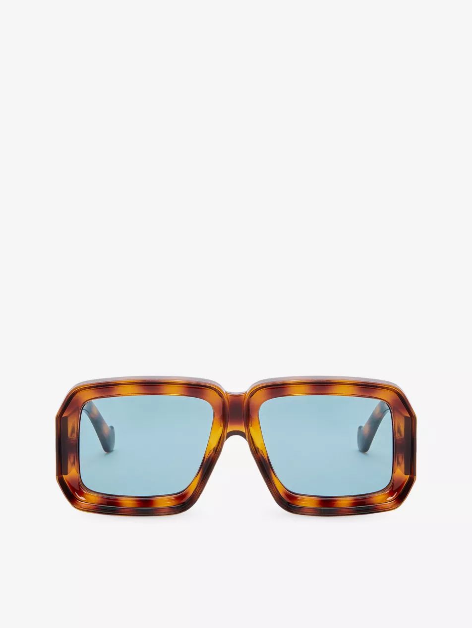 Loewe x Paula's Ibiza G616446X01 tortoiseshell-print square-frame acetate sunglasses | Selfridges