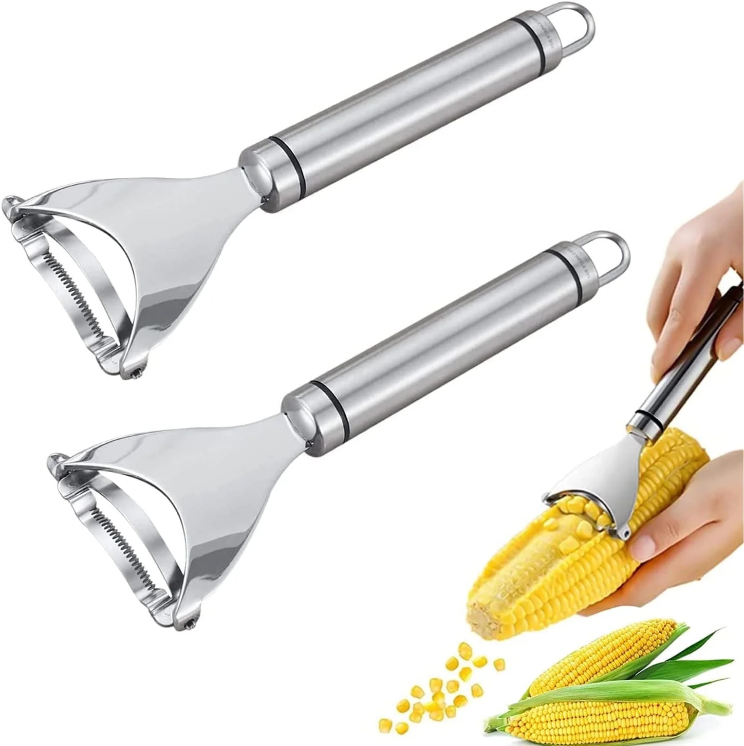 2PCS Corn Peeler,Corn Stripper Corn Cob Stripper Tool,Stainless Steel Corn Planer Cutter Thresher... | Walmart (US)
