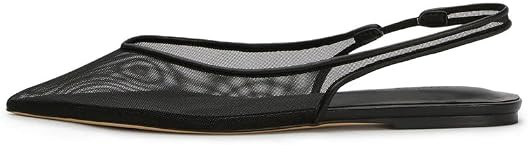 Mesh Slingback Ballet Flats Shoes for Women Pointed Toe Slip On Low Heels Casual Work Comfortable... | Amazon (US)