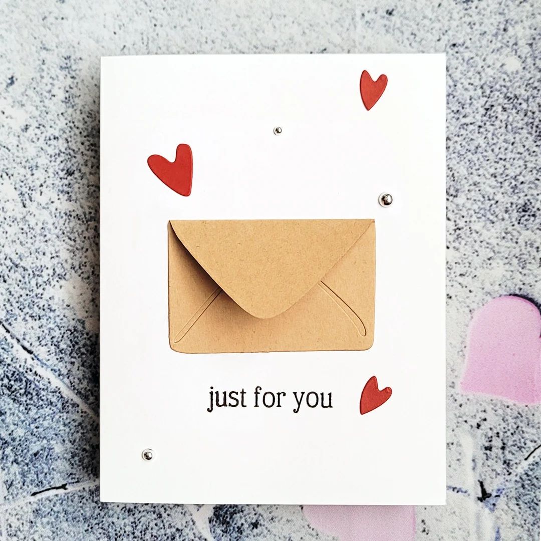 Handmade Valentine's Day Card, Handmade Kraft Envelope Inside Heart Card, Valentine Card, Greetin... | Etsy (US)